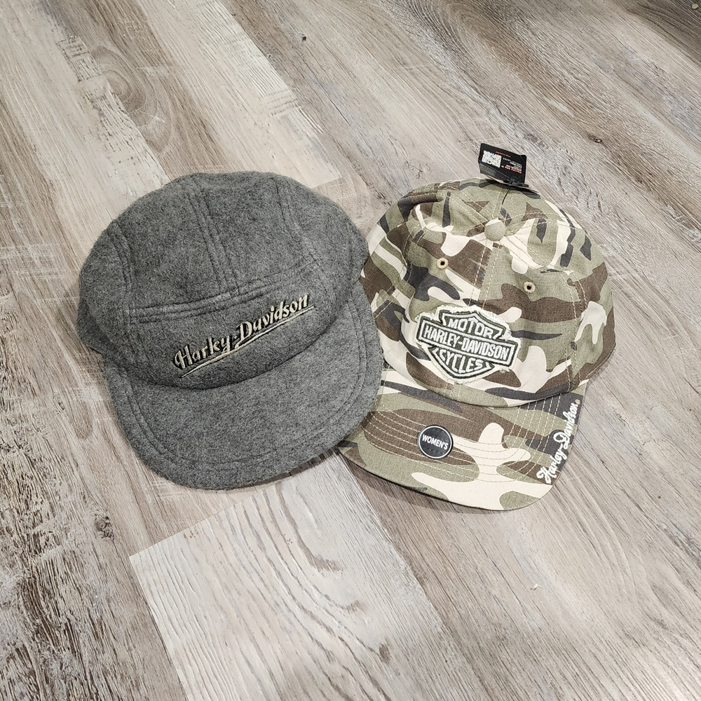 Harley-Davidson Gray and Camo Caps